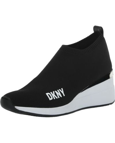 DKNY High Top Slip On Wedge Sneaker - Black