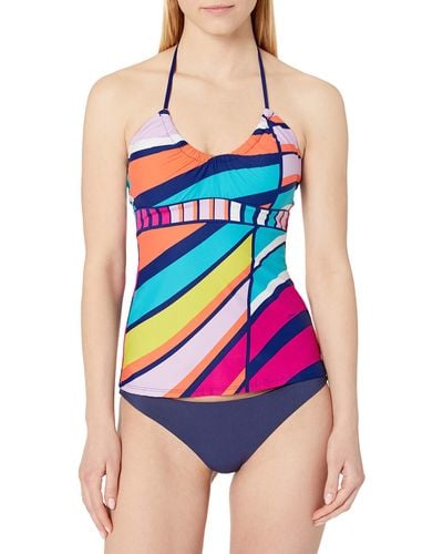 Trina Turk Standard Halter Tankini Swimsuit Top - Multicolor