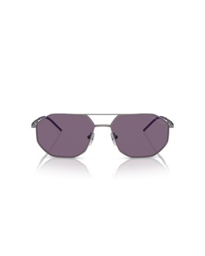 Emporio Armani Ea2147 Aviator Sunglasses - Purple