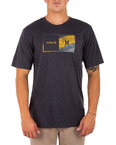 Hurley Mens Icon Slash Gradient T-shirt T Shirt - Black