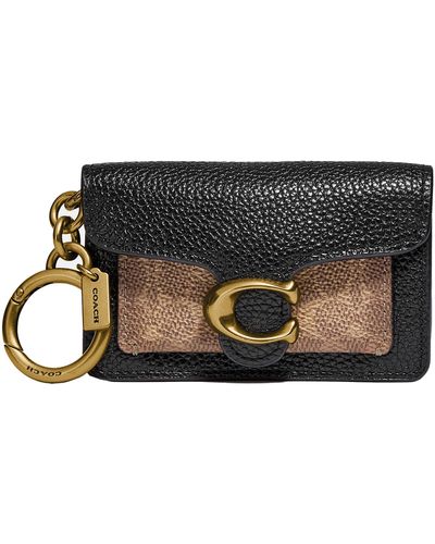 COACH Mini Tabby Bag Charm In Signature Canvas - Black