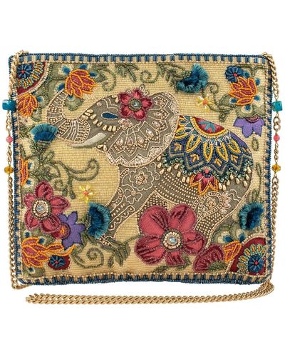 Mary Frances Frolic Beaded Crossbody Clutch Elephant Handbag - Multicolor