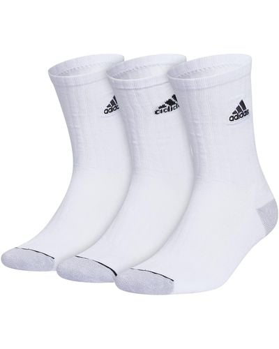 adidas Premium Classic Cushioned Crew Socks With Arch Compression - White
