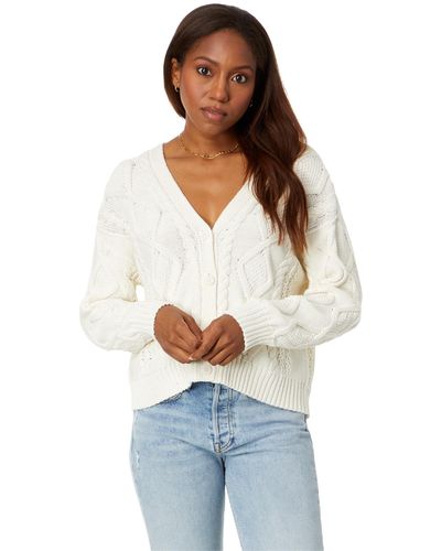 Lucky Brand Cable Stitch Cardigan - White