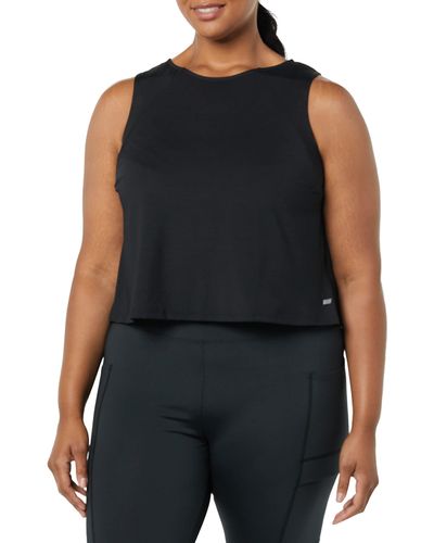 Amazon Essentials Tech Stretch Cropped Loose-fit Tank - Black