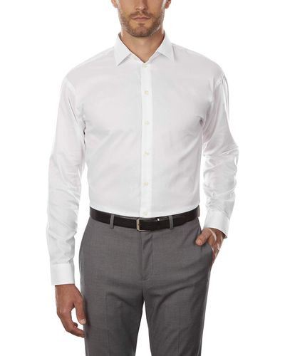 Kenneth Cole Kleid Shirt Big and Tall Solid Klassisches Hemd - Weiß