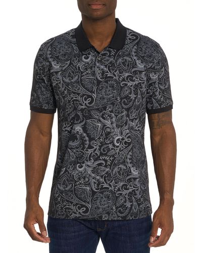 Robert Graham Dozer S/s Knit Polo - Black