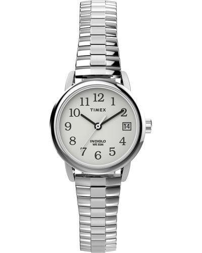 Timex Silver-tone Expansion Band White Dial Silver-tone - Gray
