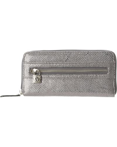 Anne Klein Twinkle Zip Around Wallet,silver,one Size - Black
