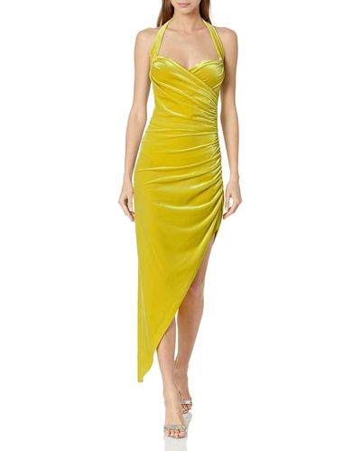 Norma Kamali Cayla Side Drape Gown - Yellow