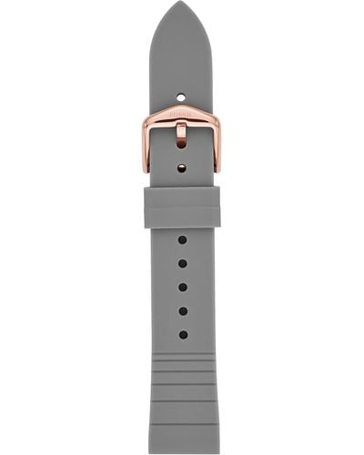 Fossil 18mm Silicone Interchangeable Watch Band Strap - Gray