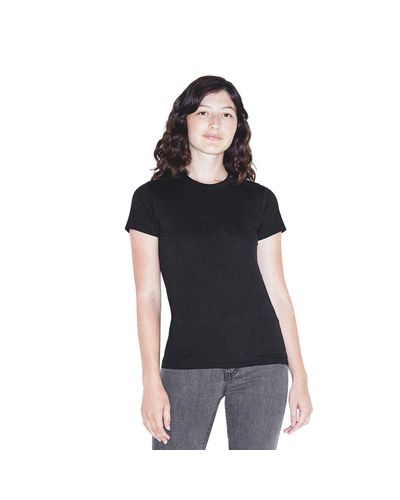 American Apparel Fine Jersey Fitted Short Sleeve T-shirt - Black