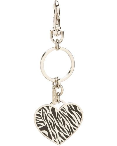 LeSportsac Zebra Heart Charm & Key Fob,zebra,one Size - Metallic