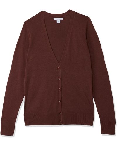 Amazon Essentials Lightweight V-neck Cardigan Sweater - Purple
