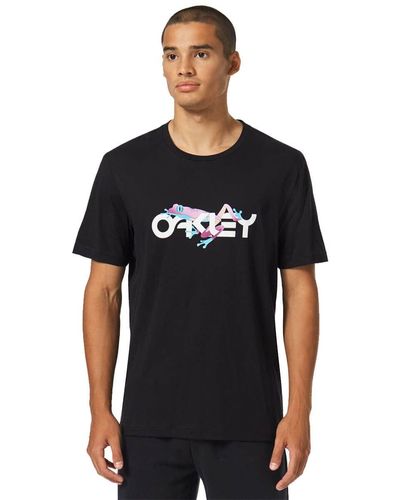 T-Shirt Oakley Retro Frog B1B - Blackout - men´s 