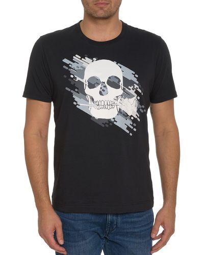Robert Graham Fraizer Short-sleeve Cotton Graphic T-shirt - Black