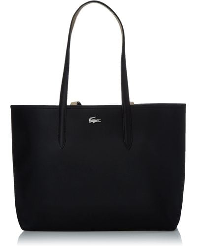 Lacoste Womens Reversible Anna Tote Top Handle Handbag - Black