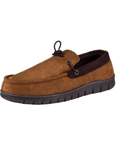 Dickies Closed Back Memory Foam Slippers With Indoor/outdoor Sole - Brown