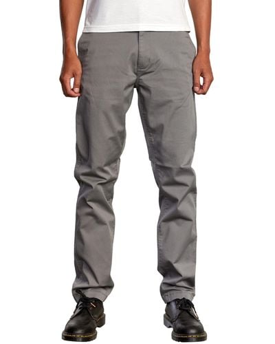 RVCA Mens Straight Fit Stretch Chino Pants - Gray