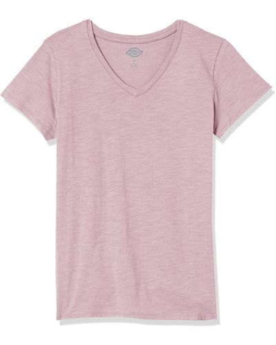Dickies Short Sleeve V-neck T-shirt - Pink
