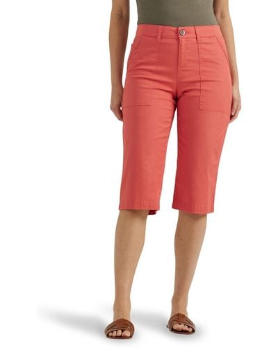 Lee Jeans Ultra Lux Comfort With Flex-to-go Utility Skimmer Capri Pant - Red