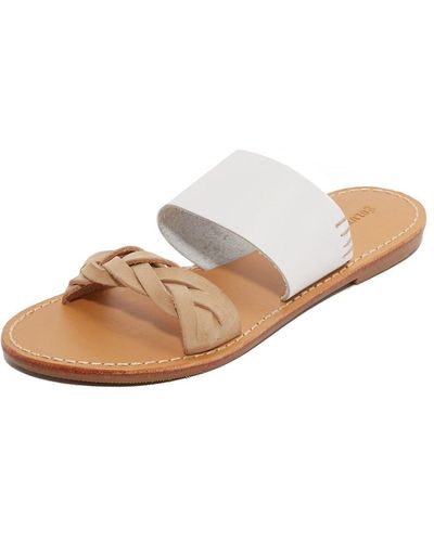 Soludos Braided Slide Sandals - White