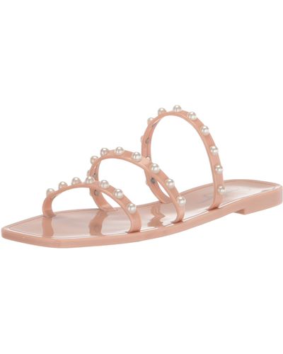 Jessica Simpson S Jullema Flat Slip On Slide Sandals Pink 11 Medium - Black
