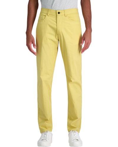Kenneth Cole Flex Waist Slim Fit 5 Pocket Casual Pant-regular And Big And Tall - Yellow