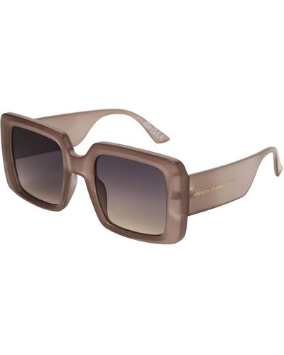 French Connection Full Rim Square Sunglasses - Brown