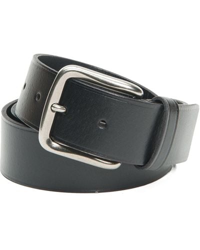 Frye 40mm Flat Panel Leather Belt - Gray