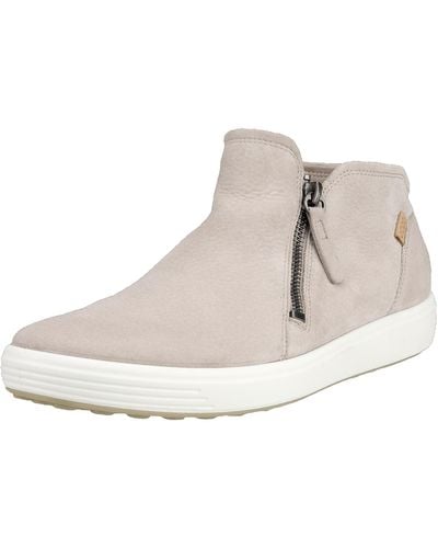 Ecco Soft 7 Side Zip Bootie Sneaker - White