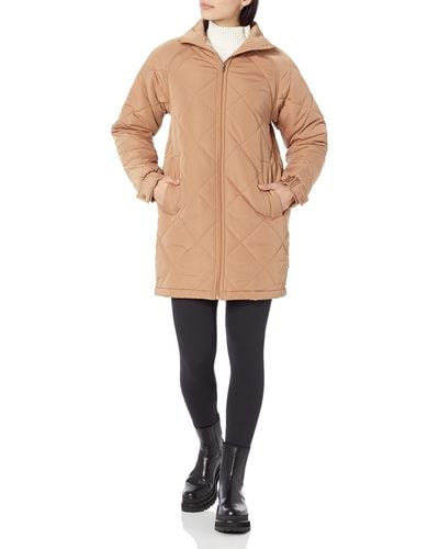Amazon Essentials Relaxed-fit Recycled Polyester Mid Length Puffer Coat - Natural