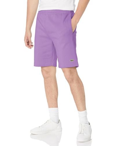 Lacoste Organic Brushed Cotton Fleece Shorts - Purple