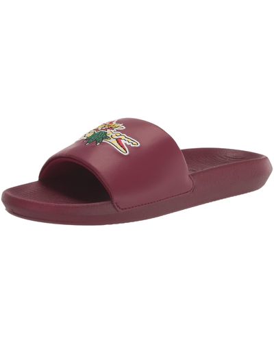 Lacoste Croco Slide Sandal - Purple