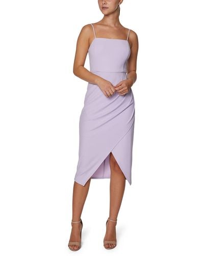 Laundry by Shelli Segal Asymmetrical Midi Dress With Spaghetti Straps - Purple