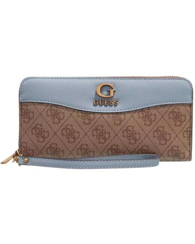 Guess Nell Large Zip Around Wallet - Blue