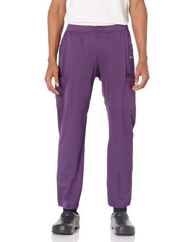 Carhartt Mens Athletic Fit Cargo Medical Scrubs Pants - Purple