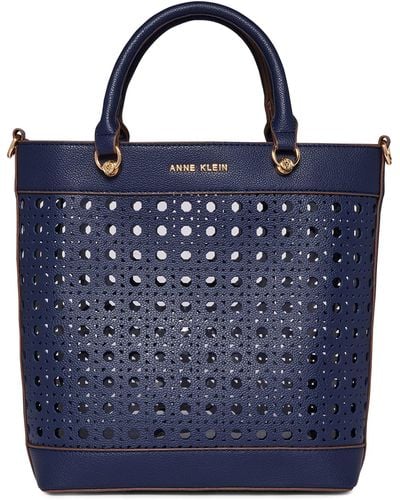 Anne Klein Mini Perf Tote With Pouch - Blue