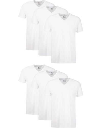 Hanes Mens Ultimate 5-pack Best V-neck T-shirt - White