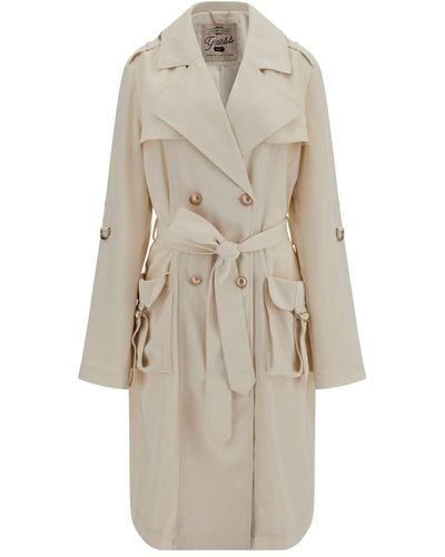 Guess Agape Belted Trench - Natural