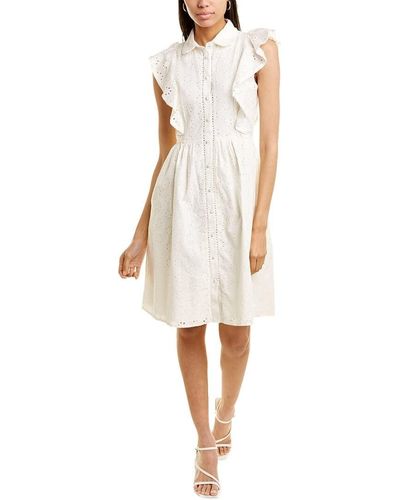 French Connection Duna Lawn Embroidery Dress - White