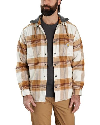 Man's Carhartt Rugged Flex® Relaxed Fit Canvas Fleece-Lined Shirt Jac