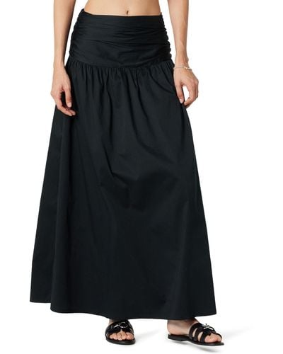 The Drop Long Gathered Skirt - Black