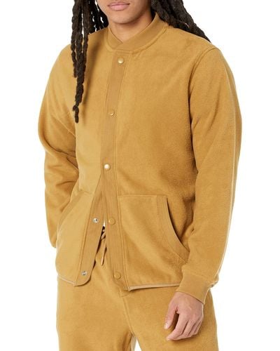 Amazon Essentials Regular-fit Recycled Polyester Microfleece Bomber Jacket - Yellow