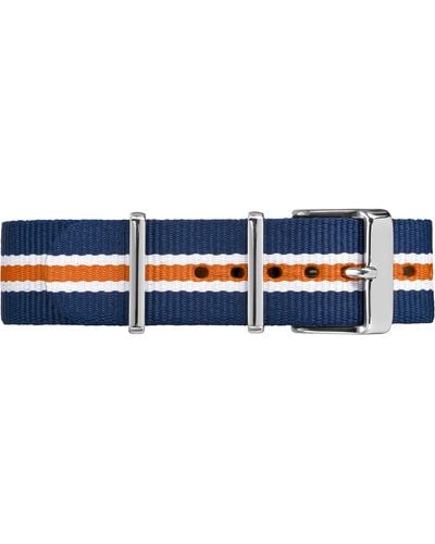 Timex Tw7c07200 20mm Blue/white/orange Stripe Fabric Double-layered Slip-thru Strap