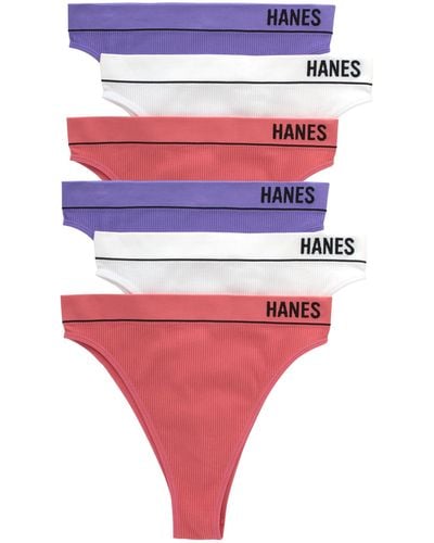 Hanes Originals Seamless Rib Hi-rise Cheeky Panties Pack - Red