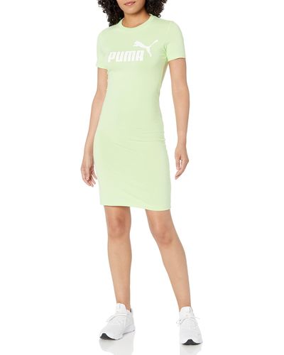 PUMA Womens Essentials Slim Tee Dress - Green