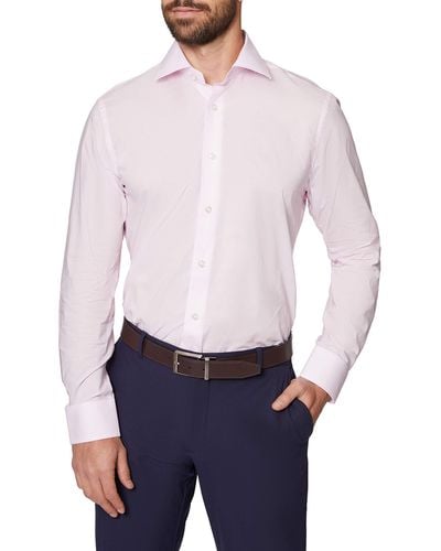 Hickey Freeman Contemporary Fitted Long Dress Shirt - Pink