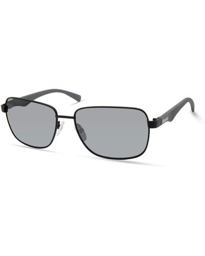 Timberland Tba9263 Polarized Rectangular Sunglasses - Black