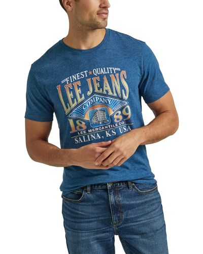 Lee Jeans Short Sve Graphic T-shirt - Blue